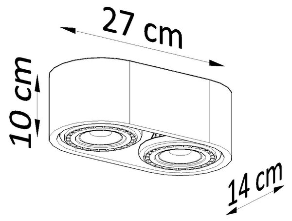 Sollux Φωτιστικό οροφής Basic 2,ξύλο,2xGU10/40w