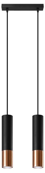 Sollux Κρεμαστό φωτιστικό Loopez 2,ατσάλι, 2xGU10/40w,μαύρο,χαλκού