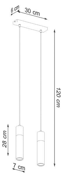 Sollux Κρεμαστό φωτιστικό Zane 2,σκυρόδεμα, ξύλο, 2xGU10/40w