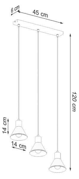 Sollux Κρεμαστό φωτιστικό Taleja 3,ατσάλι,3xE27/60w