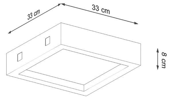 Sollux Φωτιστικό οροφής Riza 1,σκυρόδεμα, γυαλί,1xLED/18w