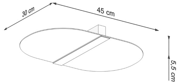 Sollux Φωτιστικό οροφής Salia 2,χάλυβας, γυαλί,2xG9/40w