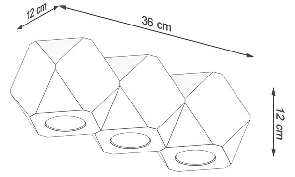 Sollux Φωτιστικό οροφής Woody 3,ξύλο,3xGU10/40w