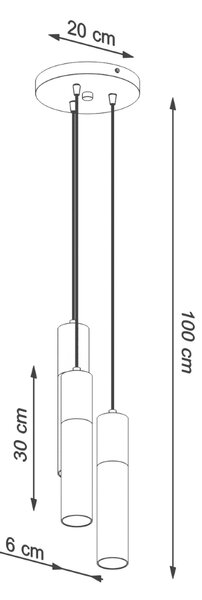 Sollux Κρεμαστό φωτιστικό Pablo 3,χάλυβας, 3xGU10/40w