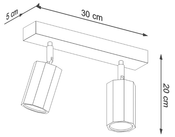 Sollux Φωτιστικό οροφής Zake 2,ξύλο,2xGU10/40w