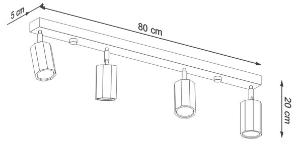 Sollux Φωτιστικό οροφής Zake 4,ξύλο,4xGU10/40w