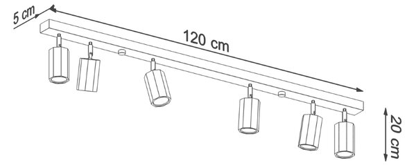 Sollux Φωτιστικό οροφής Zake 6,ξύλο,6xGU10/40w