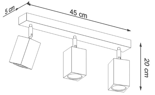 Sollux Φωτιστικό οροφής Keke 3,ξύλο,3xGU10/40w