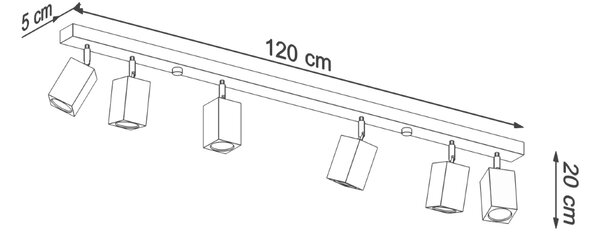 Sollux Φωτιστικό οροφής Keke 6,ξύλο,6xGU10/40w