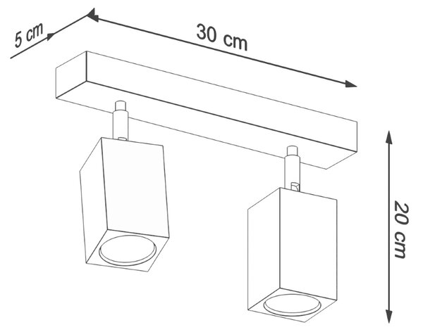 Sollux Φωτιστικό οροφής Keke 2,ξύλο,2xGU10/40w