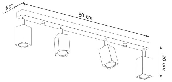 Sollux Φωτιστικό οροφής Keke 4,ξύλο,4xGU10/40w