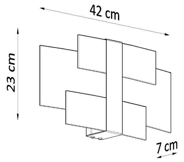 Sollux Φωτιστικό τοίχου Celia 2,χάλυβας, γυαλί,2xG9/40w