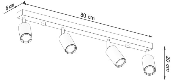 Sollux Φωτιστικό οροφής Berg 4,ξύλο, 4xGU10/40w