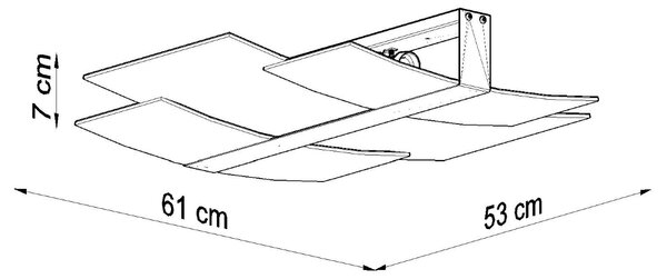 Sollux Φωτιστικό οροφής Celia 3,χάλυβας, γυαλί,3xE27/60w