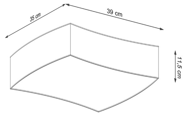 Sollux Φωτιστικό οροφής Square 2,PVC,2xE27/60w