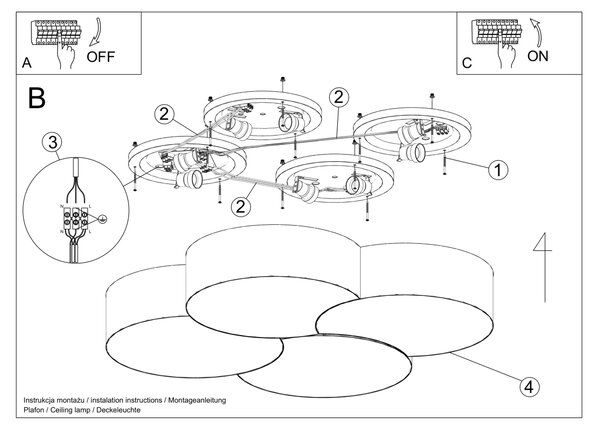 Sollux Φωτιστικό οροφής Circle 8,PVC,8xE27/60w