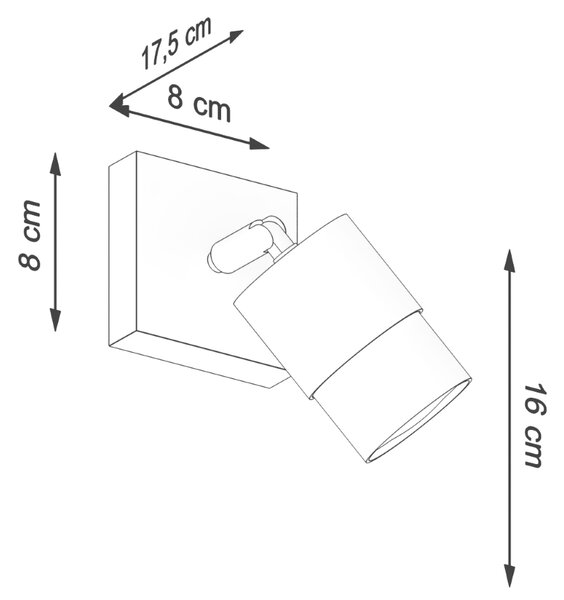 Sollux Φωτιστικό τοίχου Nero 1,ατσάλι,1xGU10/40w