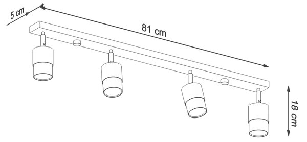 Sollux Φωτιστικό οροφής Nero 4,ατσάλι,4xGU10/40w,μαύρο,χρώμιο