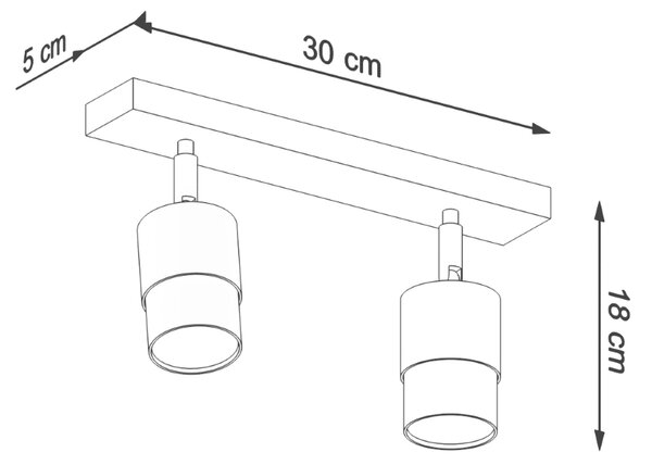 Sollux Φωτιστικό οροφής Nero 2,ατσάλι,2xGU10/40w