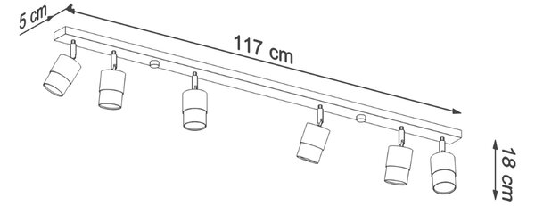 Sollux Φωτιστικό οροφής Nero 6,ατσάλι,6xGU10/40w,μαύρο,χρώμιο