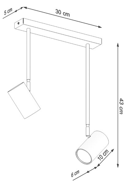 Sollux Φωτιστικό οροφής Norano 2,ατσάλι,2xGU10/40w