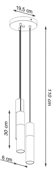 Sollux Κρεμαστό φωτιστικό Borgio 3,λευκό,3xGU10/40w