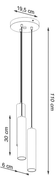 Sollux Κρεμαστό φωτιστικό Lagos 3,ατσάλι, 3xGU10/40w