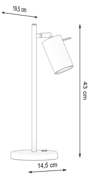 Sollux Λαμπτήρας γραφείου Ring 1,ατσάλι,1xGU10/40w,λευκό