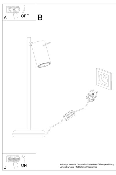 Sollux Λαμπτήρας γραφείου Ring 1,ατσάλι,1xGU10/40w,λευκό