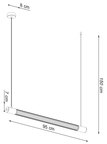 Κρεμαστό φωτιστικό Valo 1,ατσάλι,1xT8/14w