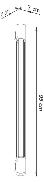 Sollux Φωτιστικό τοίχου Valo 1,ατσάλι,1xT8/14w