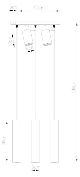 Sollux Κρεμαστό φωτιστικό Ring 5,ατσάλι,5xGU10/40w