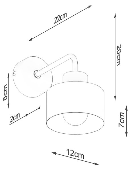 Sollux Φωτιστικό τοίχου Savara 1,ατσάλι,1xE27/60w