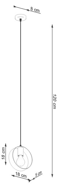 Sollux Κρεμαστό φωτιστικό Titran 1,ατσάλι,1xE27/60w