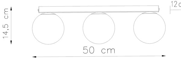 Sollux Φωτιστικό οροφής Yoli 3,χάλυβας/γυαλί,3xG9/12w,μαύρο