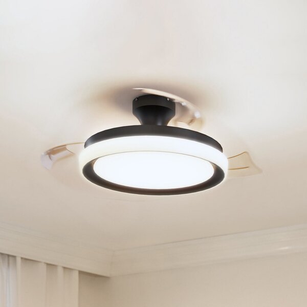 Philips Ανεμιστήρας οροφής LED Bliss μαύρος/λευκός, DC, αθόρυβος, ρυθμιζόμενος, Μαύρο, Σαλόνι / τραπεζαρία, Μέταλλο, σύγχρονο