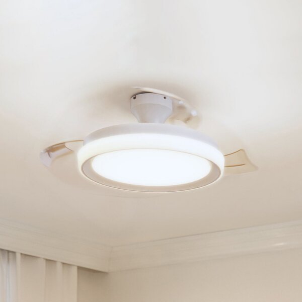 Philips Ανεμιστήρας οροφής LED Bliss, λευκός, DC, αθόρυβος, ρυθμιζόμενος, Λευκό, Σαλόνι / τραπεζαρία, Μέταλλο, σύγχρονο