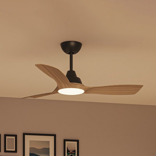 Philips Ανεμιστήρας LED Olas, διάμετρος 106 εκ., καφέ/μαύρο, CCT, ρυθμιζόμενος, Μαύρο, Σαλόνι / τραπεζαρία, Πλαστικό, σύγχρονο