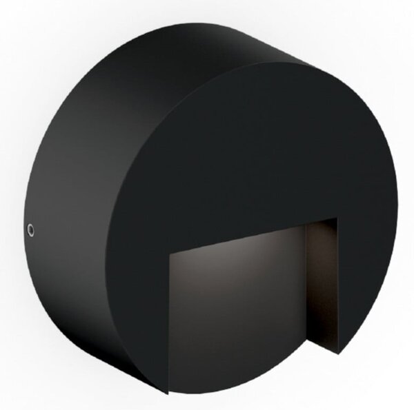 Wever & Ducré Lighting WEVER & DUCRÉ Φωτιστικό τοίχου εξωτερικού χώρου LED Reto Round 0,8 μαύρο ματ, ρυθμιζόμενος, Μαύρο, Αλουμίνιο, σύγχρονο, Πρίζα τοίχου κάτω