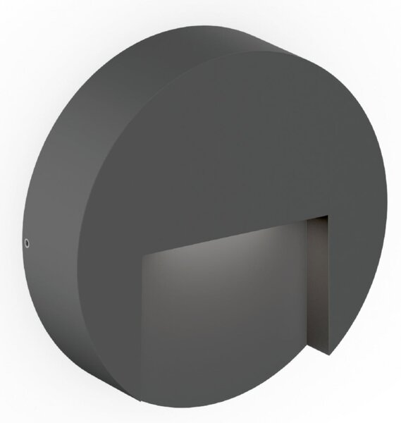 Wever & Ducré Lighting WEVER DUCRÉ Εξωτερικός φωτιστικός τοίχου LED Reto Round 1.3 ανθρακί, ρυθμιζόμενος, Μαύρο, Αλουμίνιο, σύγχρονο, Πρίζα τοίχου κάτω