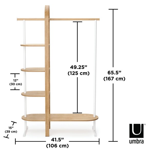 Ξύλινο έπιπλο εισόδου 167x39x106εκ. Umbra Bellwood Garment,μαύρο