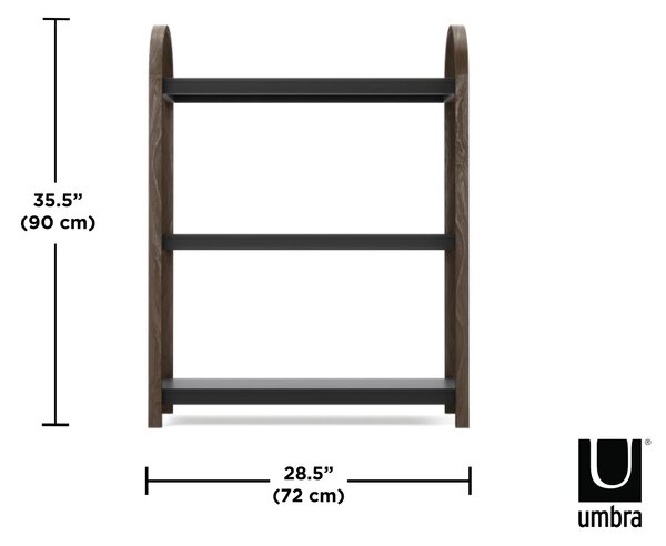 Umbra Bellwood blk ξύλινη ραφιέρα δαπέδου 90x25x72εκ