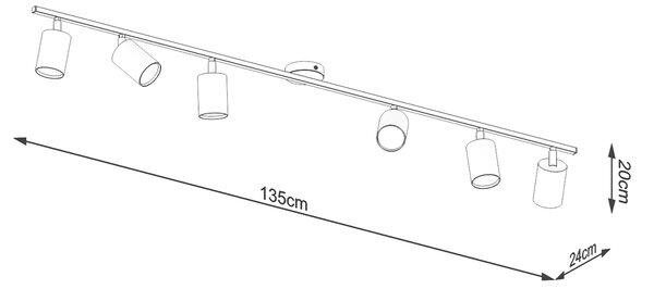 Sollux Φωτιστικό οροφής Lemmi 6,6xGU10/10w, Χρώμα μαύρο