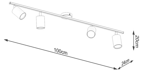 Sollux Φωτιστικό οροφής Lemmi 4,4xGU10/10w, Χρώμα μαύρο