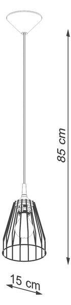 Sollux Κρεμαστό φωτιστικό Leyo 1,1xE27/15w, Χρώμα μαύρο