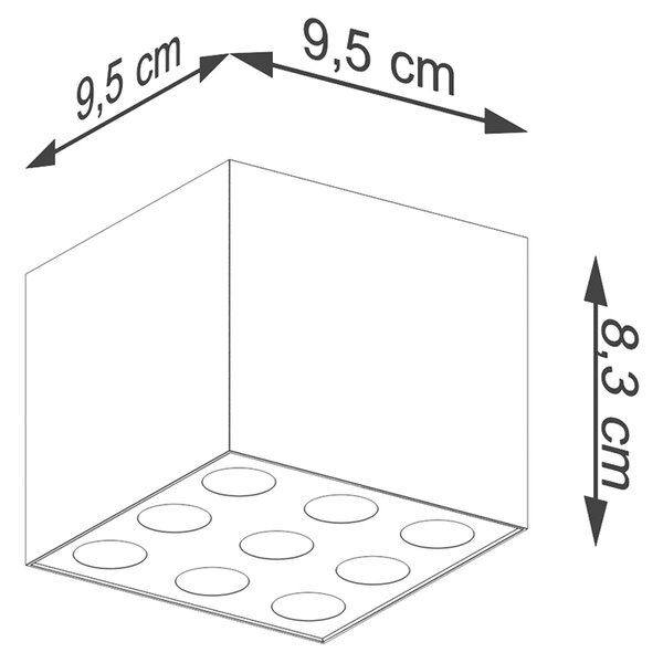 Sollux Φωτιστικό οροφής Ozzy 9,9xLED/16w, Χρώμα μαύρο