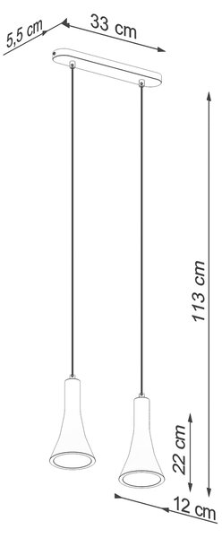 Sollux Κρεμαστό φωτιστικό Rea 2,2xE14/12w, Χρώμα γκρί