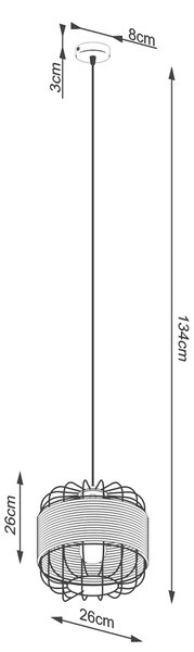 Sollux Κρεμαστό φωτιστικό Fost 1,1xE27/15w, Χρώμα μαύρο