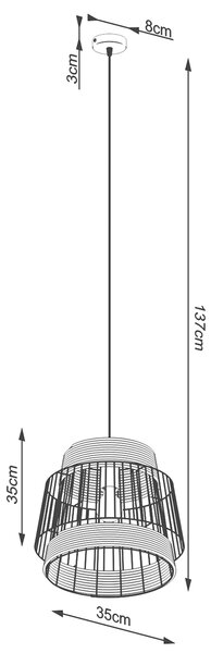 Sollux Κρεμαστό φωτιστικό Brilo 1,1xE27/15w, Χρώμα μαύρο