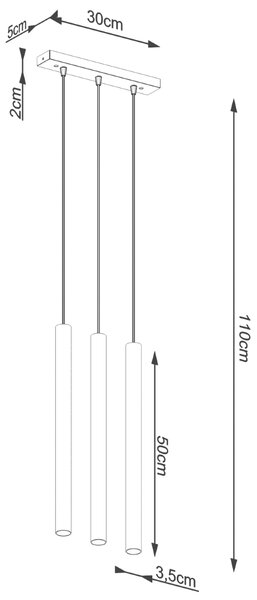 Sollux Sollux Κρεμαστό φωτιστικό Pastelo 3,3xG9/8w, Χρώμα γκρί